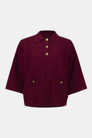 Joseph Ribkoff Sweater Knit Boxy Pullover With Polo Collar-253962