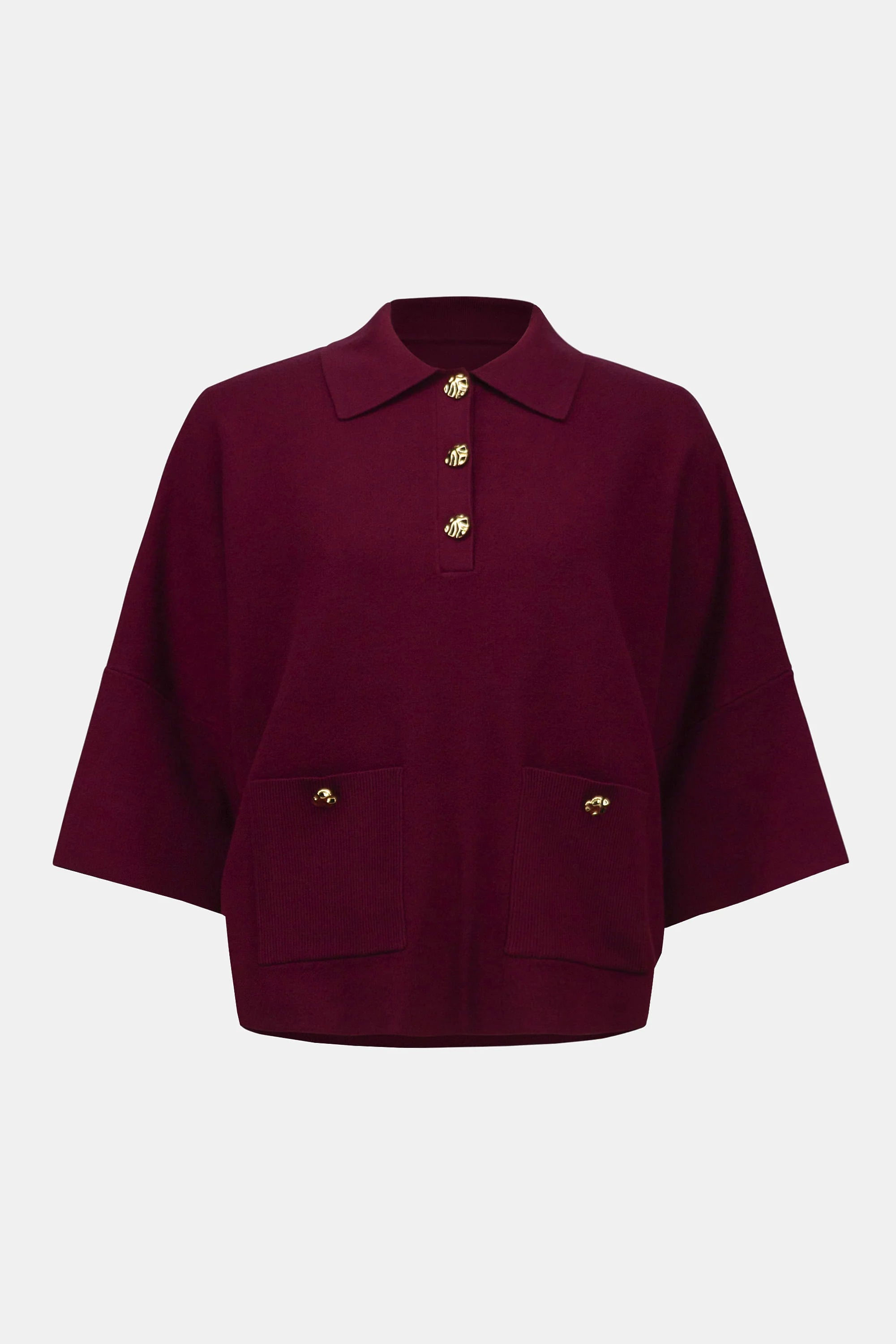 Joseph Ribkoff Sweater Knit Boxy Pullover With Polo Collar-253962