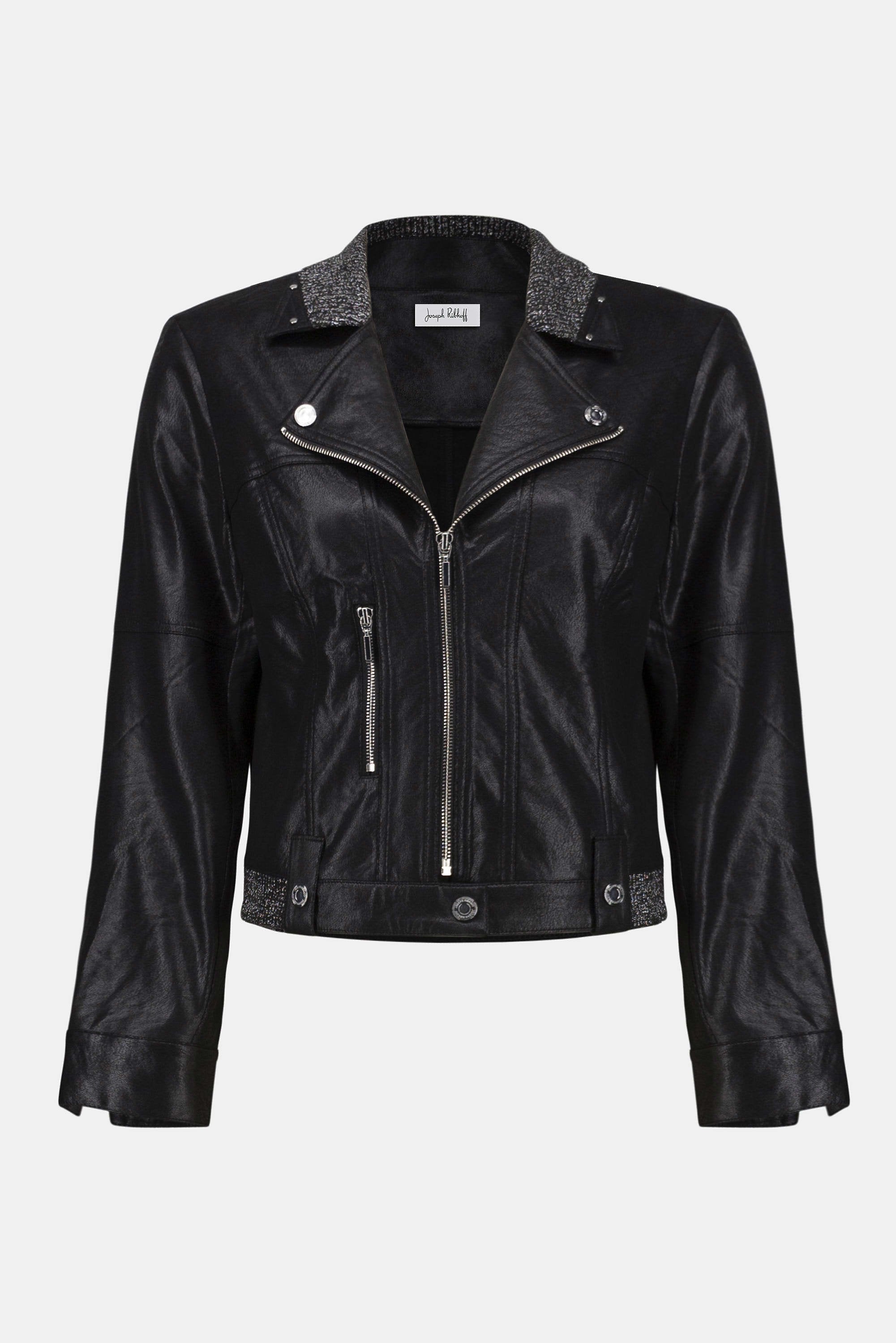 Joseph Ribkoff Foiled Faux Suede Fitted Jacket-253978