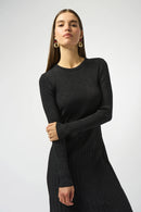 Joseph Ribkoff-Knit Fit and Flare Crew Neck Dress-253987
