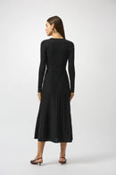 Joseph Ribkoff-Knit Fit and Flare Crew Neck Dress-253987