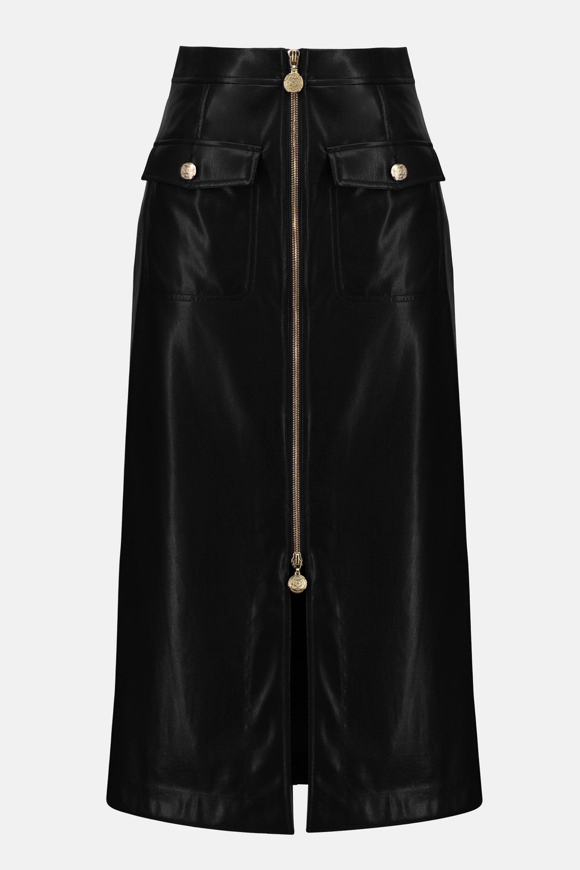 Joseph Ribkoff Leatherette Long Pencil Skirt-253991