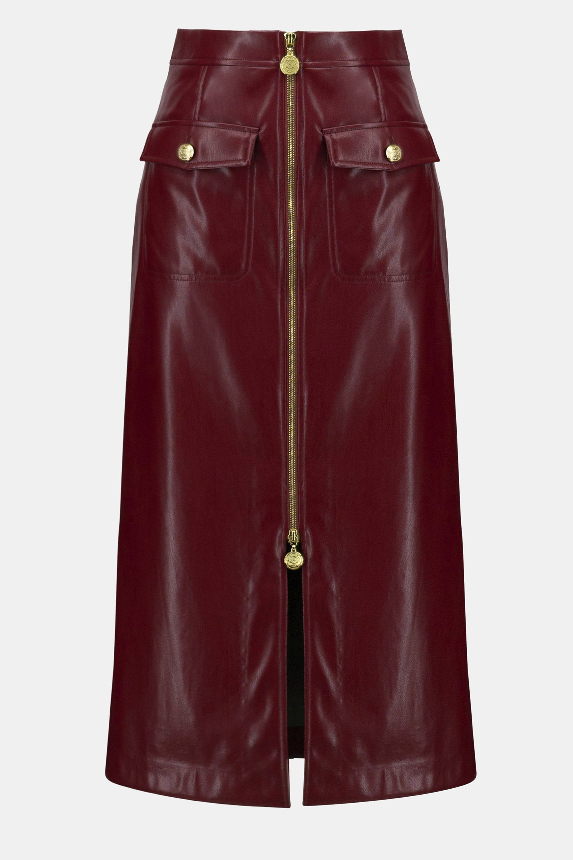 Joseph Ribkoff Leatherette Long Pencil Skirt-253991