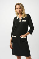 Joseph Ribkoff Knit Dress with Contrast Shirt Collar-253995