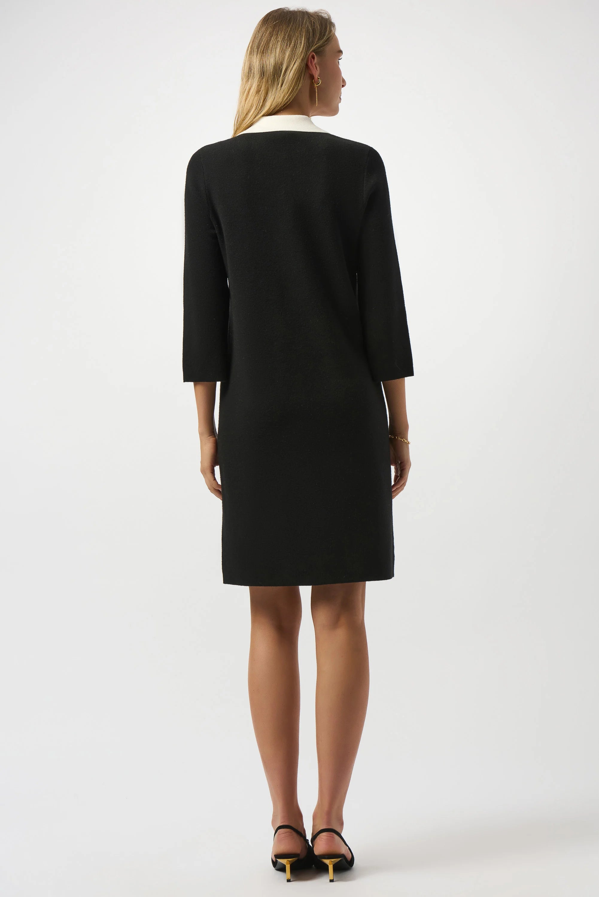 Joseph Ribkoff Knit Dress with Contrast Shirt Collar-253995