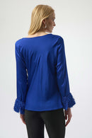Joseph Ribkoff Satin Cowl Neck Top-254020