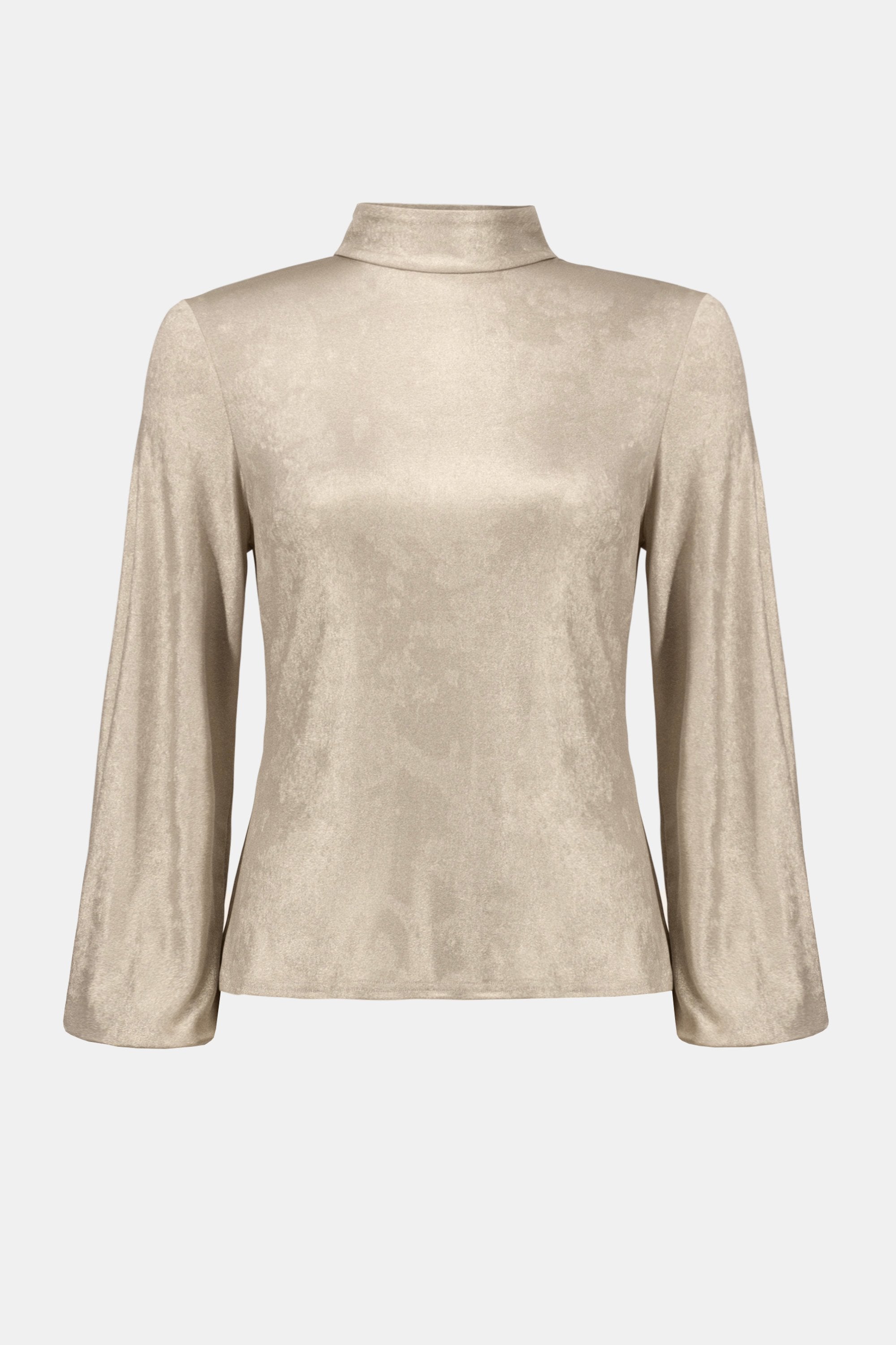 Joseph Ribkoff Foiled Knit Mock Neck Fitted Top-254027