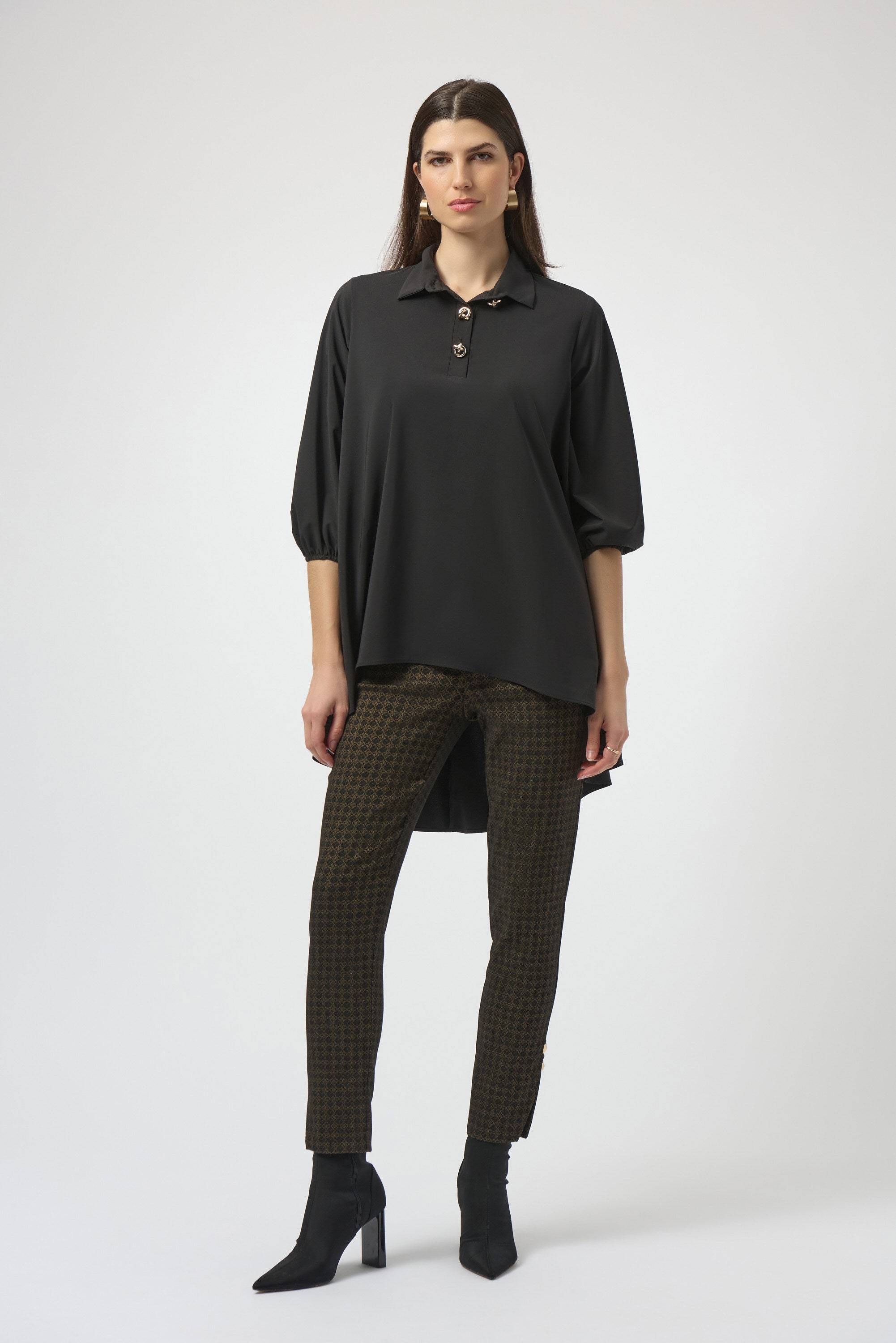 Joseph Ribkoff Geometric Straight Pull-On Pants-254078