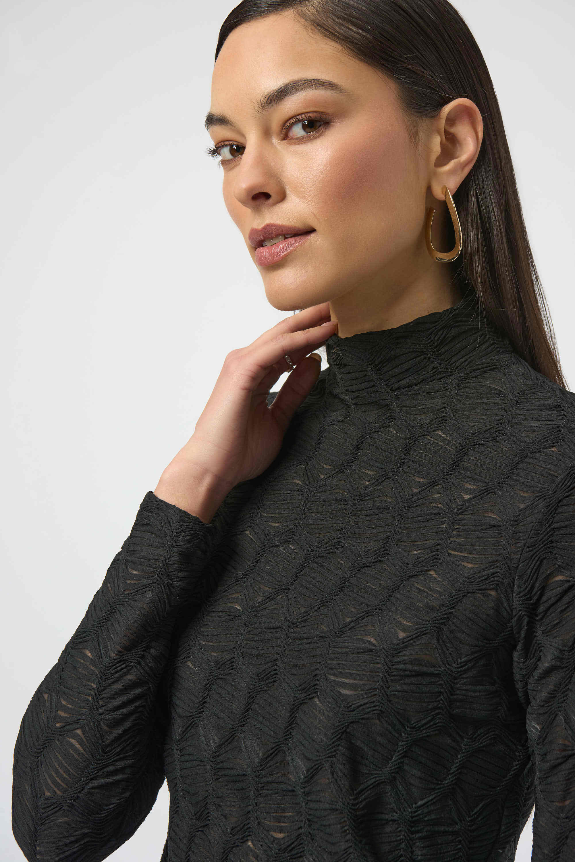 Joseph Ribkoff Textured Knit Fitted Top-254128