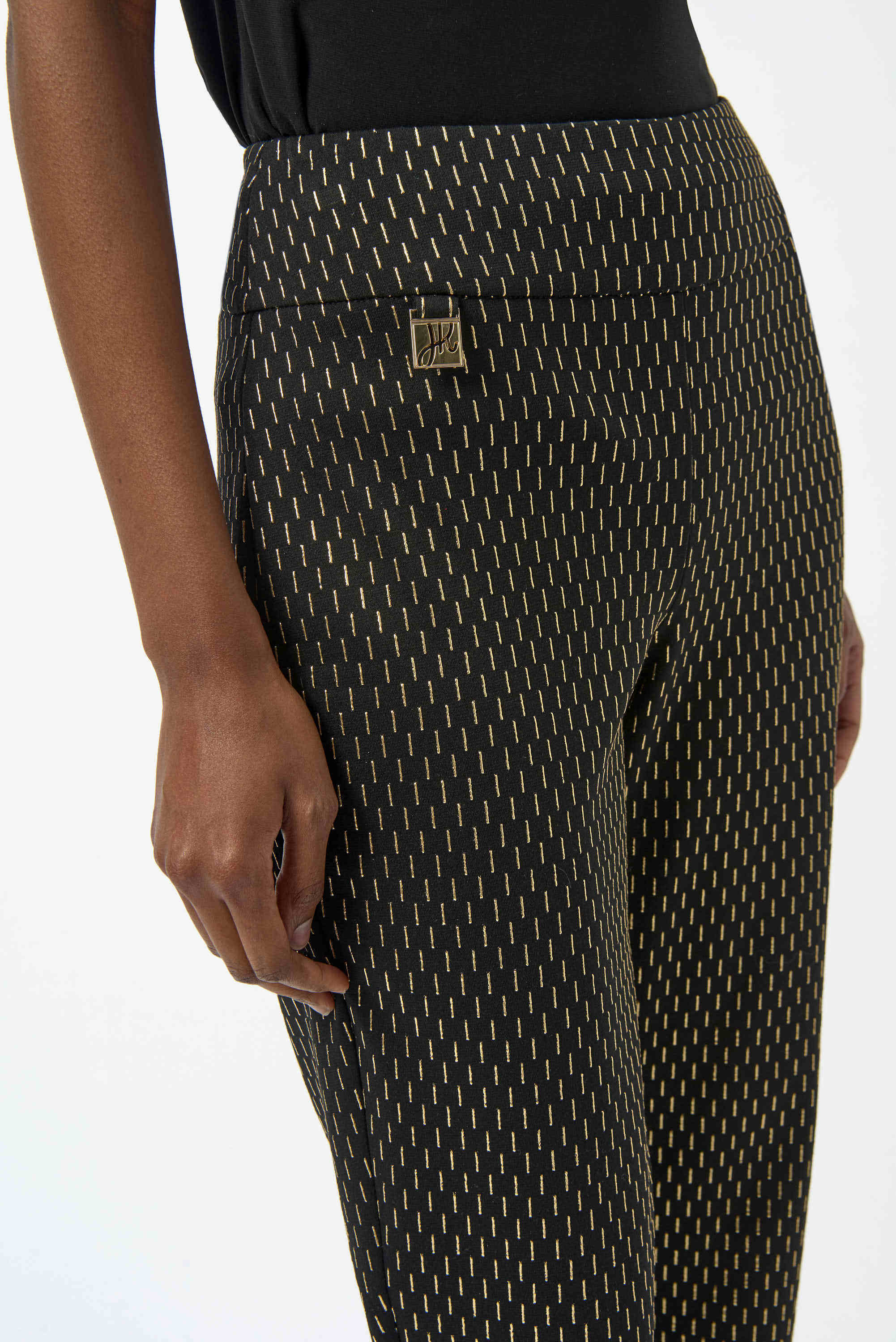 Joseph Ribkoff Foiled Heavy Knit Slim Fit Pants-254143