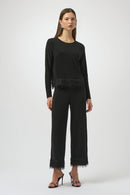 Joseph Ribkoff Silky Knit Culotte with Fringe Hem-254147