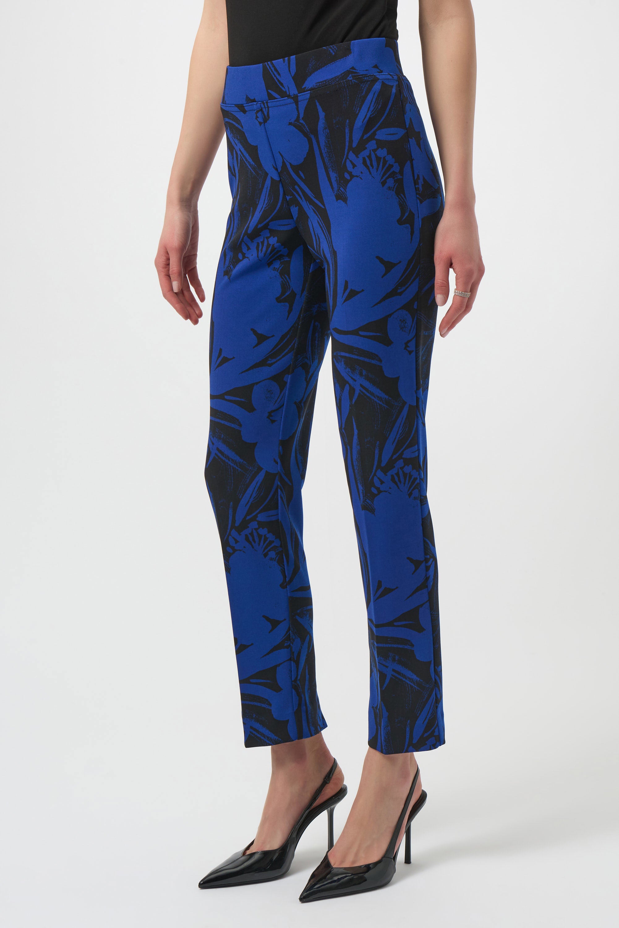 Joseph Ribkoff     Silky Knit Floral Print Straight Leg Pants-254199