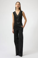 Joseph Ribkoff Silky Knit & Satin Fitted Sleeveless Top-254211