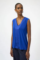 Joseph Ribkoff Silky Knit & Satin Fitted Sleeveless Top-254211