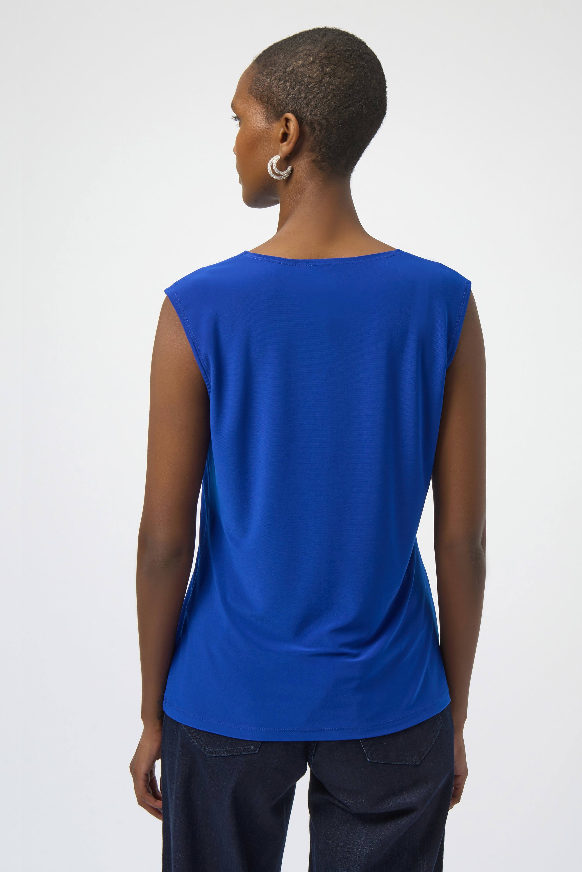 Joseph Ribkoff Silky Knit & Satin Fitted Sleeveless Top-254211