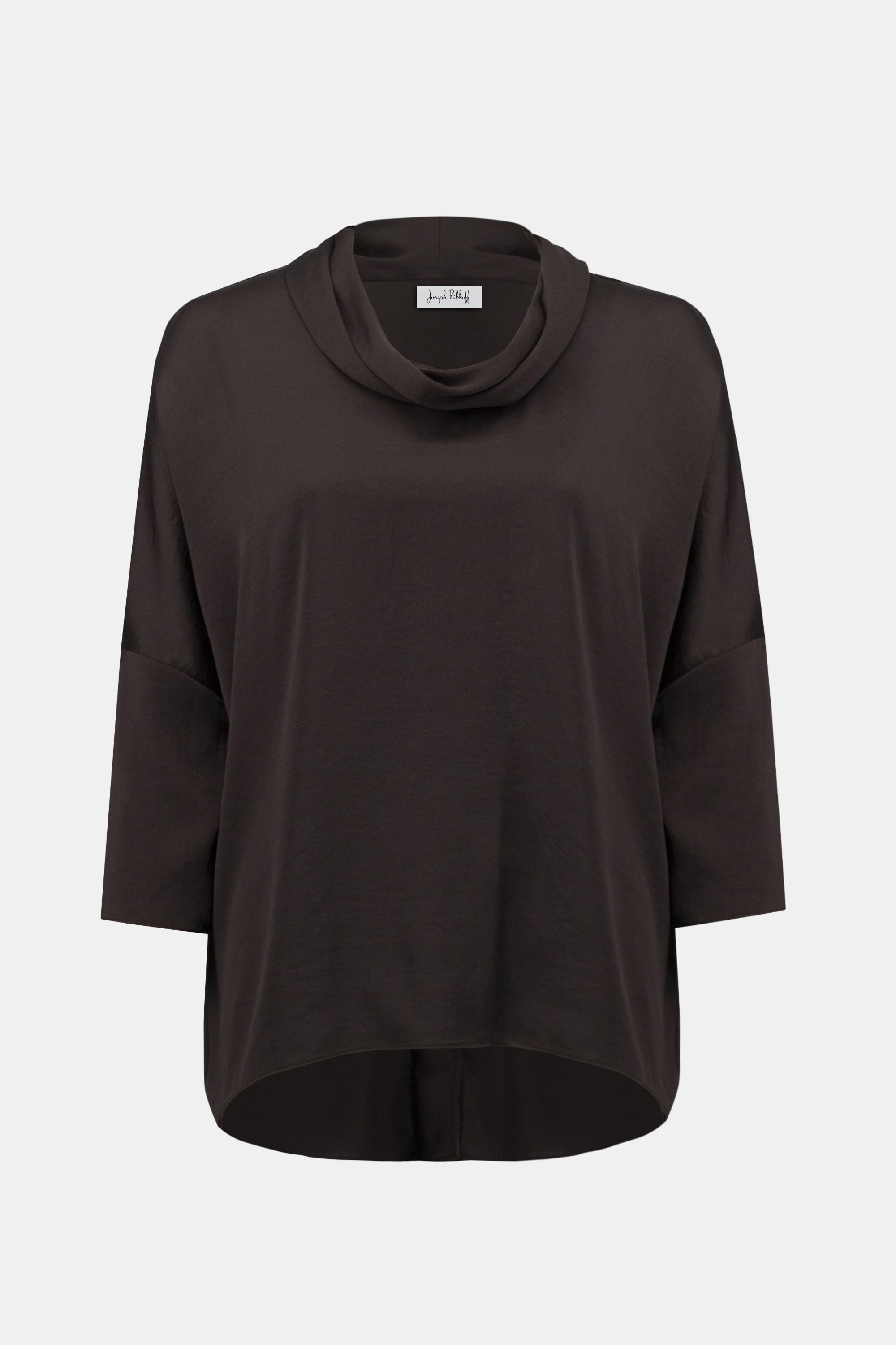 Joseph Ribkoff Satin Boxy Tunic with Cowl Collar-254217 – Unique