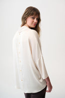 Joseph Ribkoff Satin Boxy Tunic with Cowl Collar-254217