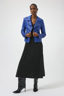 Joseph Ribkoff Foiled Faux Suede Fitted Jacket with Rhinestones-254904