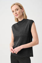 Sweater Knit Sleeveless Pullover with Iron-On Detail