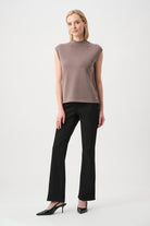 Sweater Knit Sleeveless Pullover with Iron-On Detail