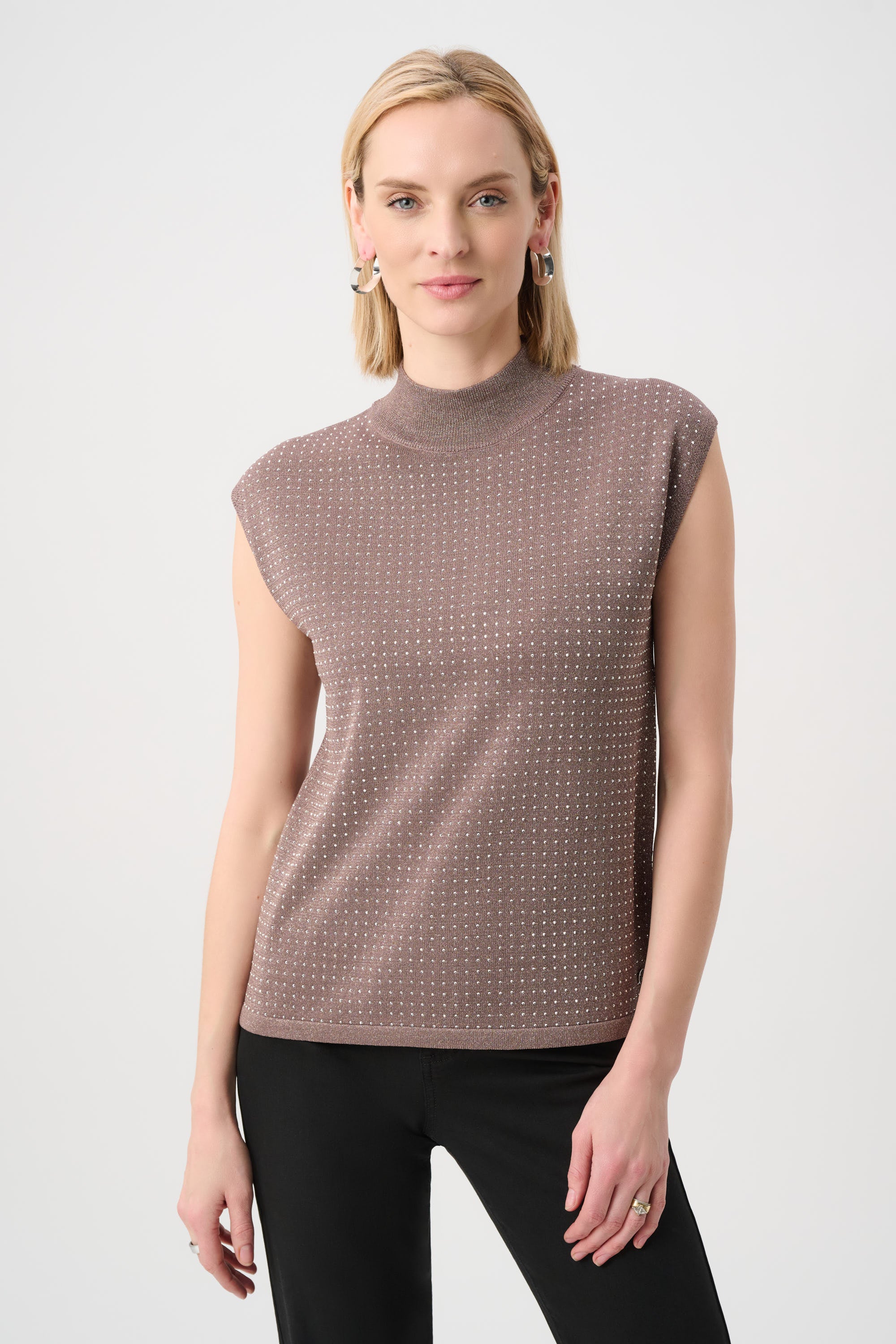 Sweater Knit Sleeveless Pullover with Iron-On Detail