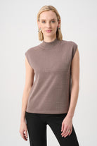 Sweater Knit Sleeveless Pullover with Iron-On Detail