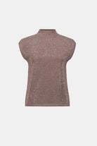 Sweater Knit Sleeveless Pullover with Iron-On Detail