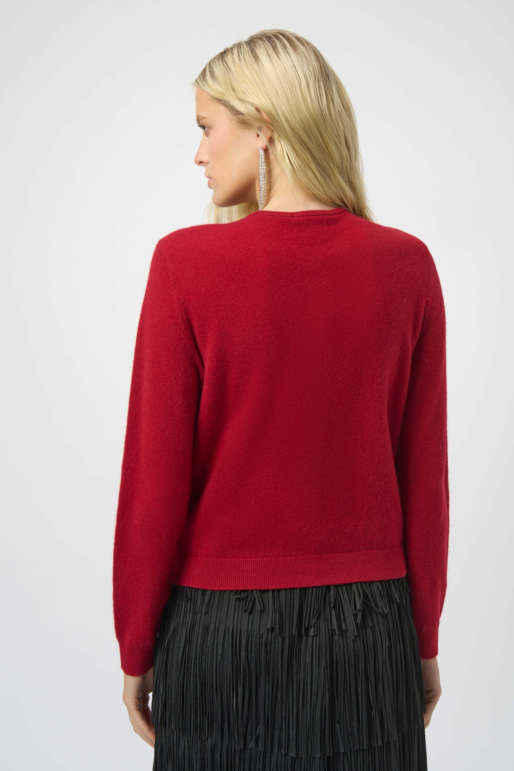 Joseph Ribkoff Cashmere Button-Front Crew Neck Cardigan-254951