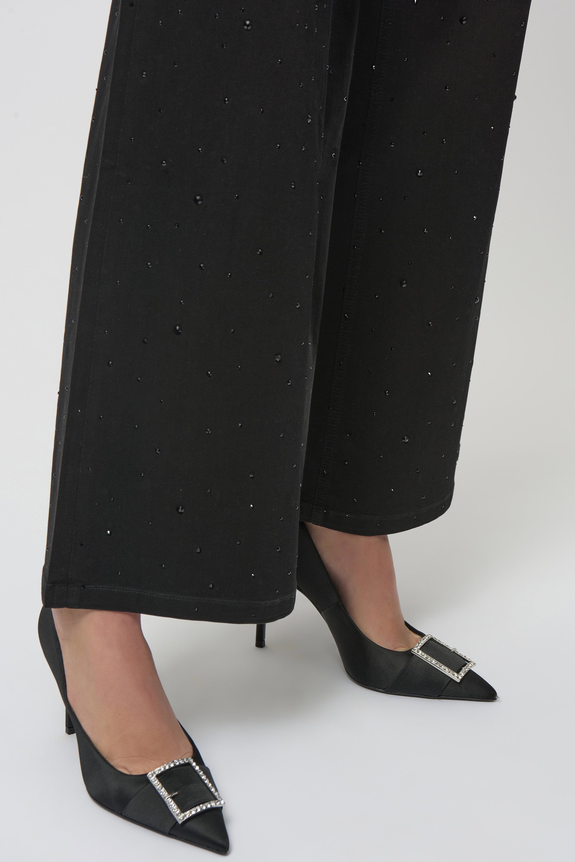 Joseph Ribkoff Classic Wide Leg Jeans with Rhinestones-254962