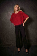Joseph Ribkoff Classic Wide Leg Jeans with Rhinestones-254962