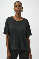 Joseph Ribkoff Knit Scoop Neck Top with Rhinestones-254968