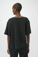 Joseph Ribkoff Knit Scoop Neck Top with Rhinestones-254968