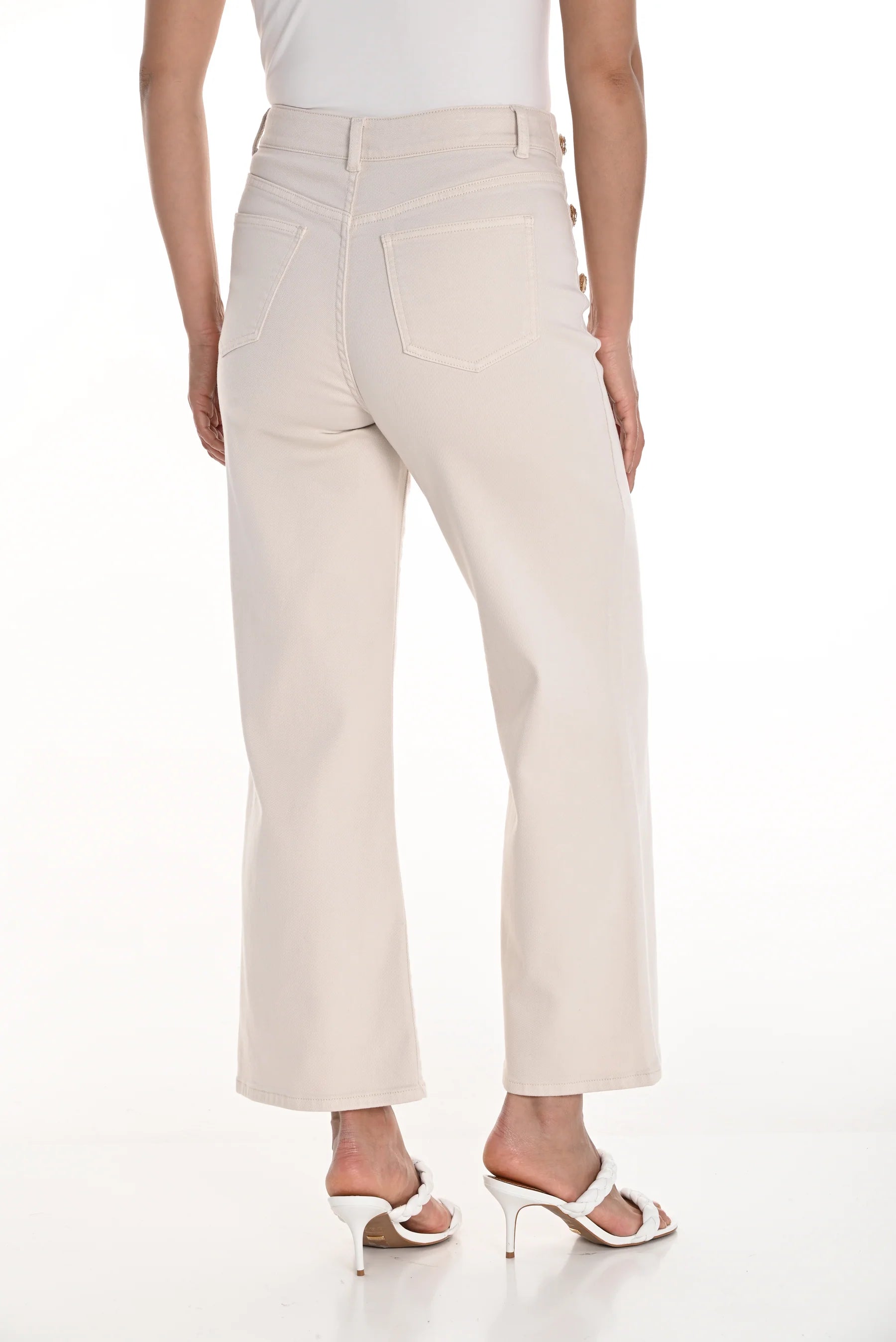 Frank Lyman High Waisted Pants with Decorative Button Detailing-256779U