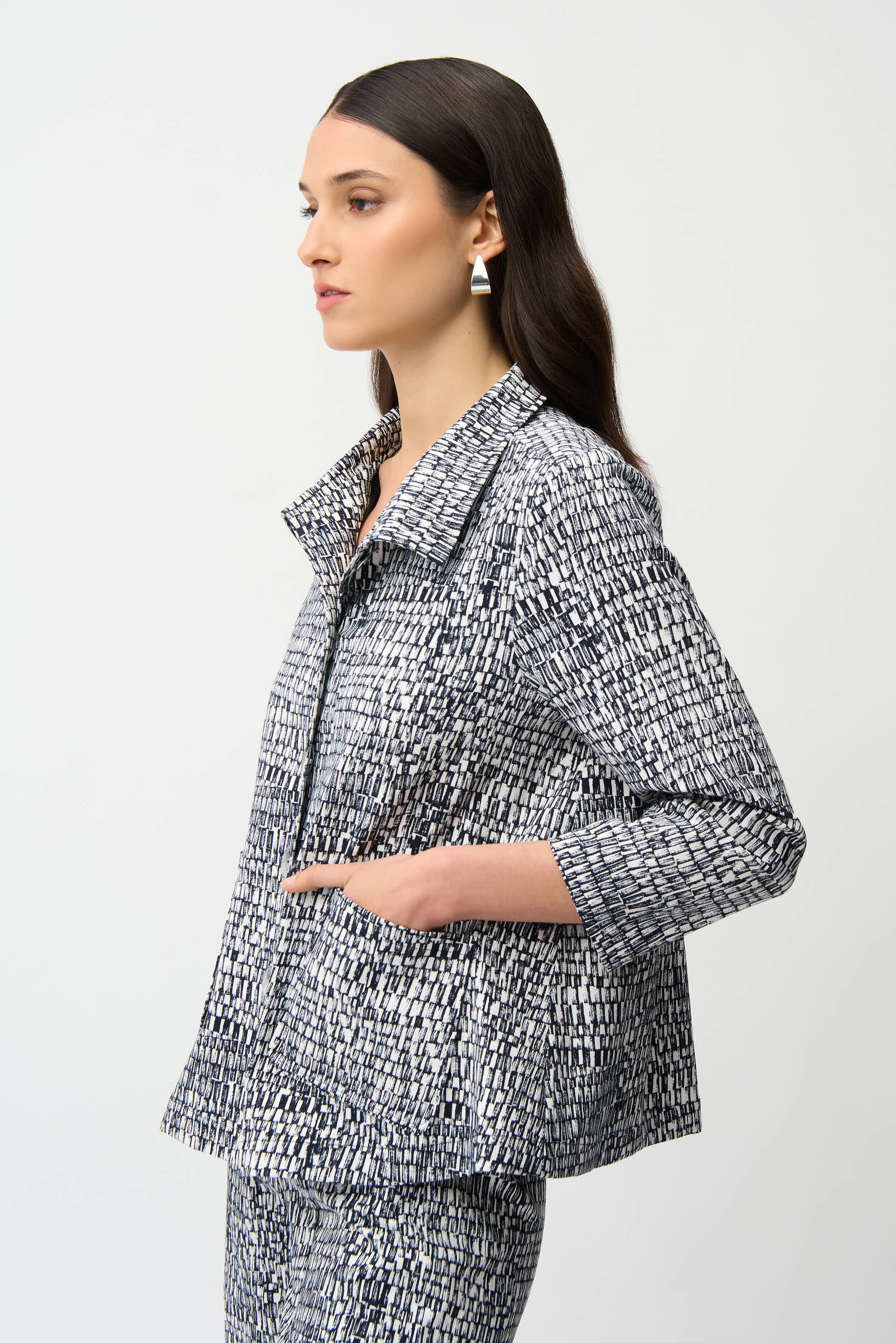 Millennium Abstract Print Trapeze Jacket