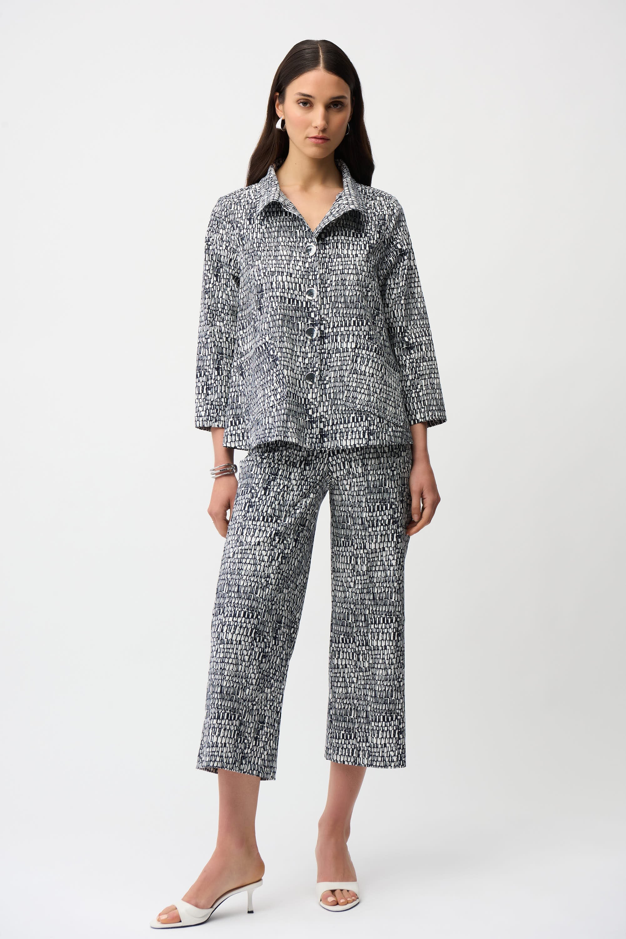 Millennium Abstract Print Trapeze Jacket