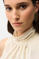 Joseph Ribkoff Foiled Knit Straight Sleeveless Top-261008