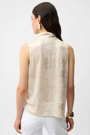 Joseph Ribkoff Foiled Knit Straight Sleeveless Top-261008