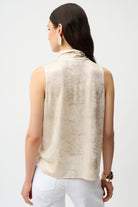 Foiled Knit Straight Sleeveless Top