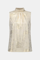 Joseph Ribkoff Foiled Knit Straight Sleeveless Top-261008