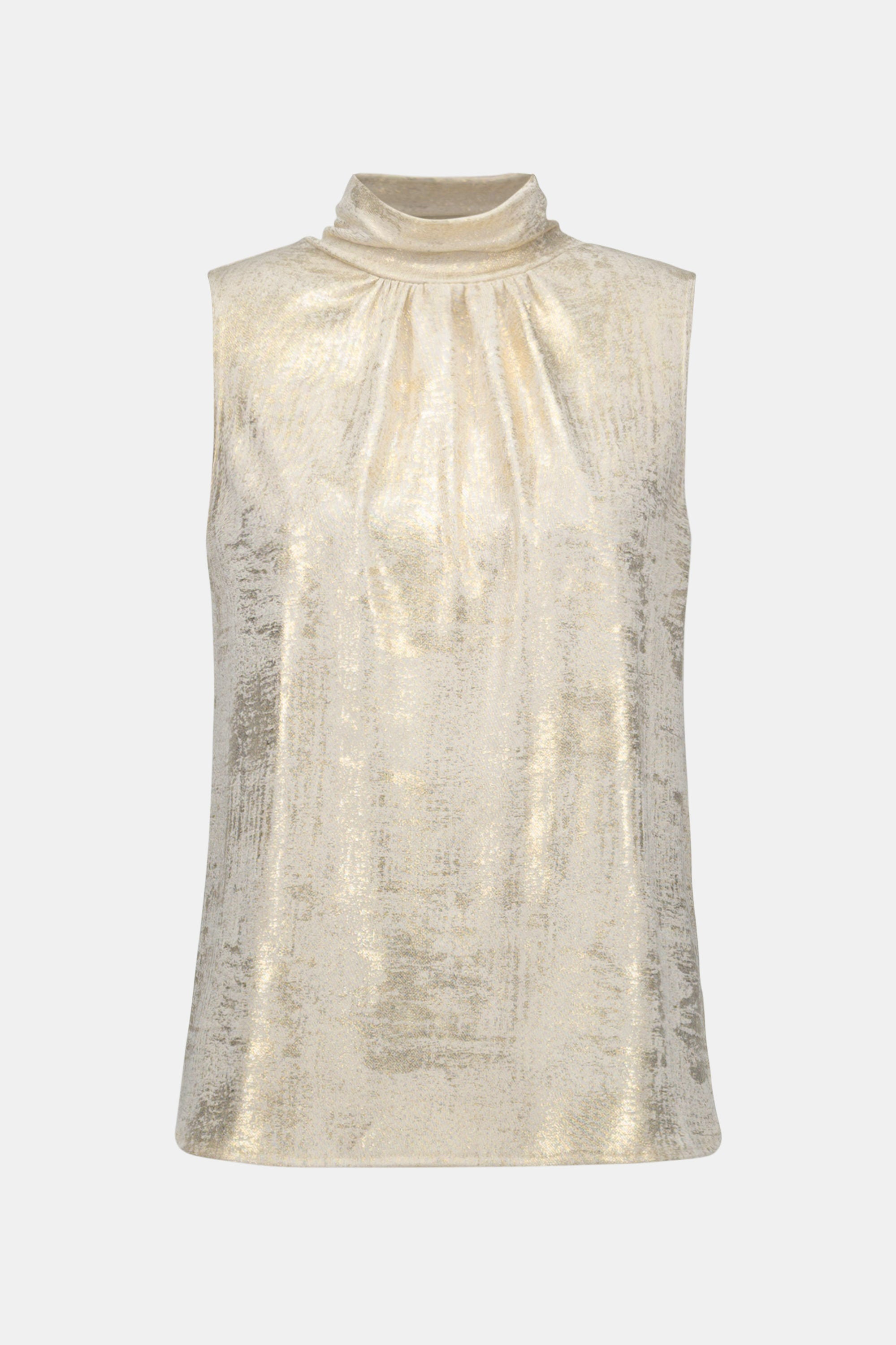 Joseph Ribkoff Foiled Knit Straight Sleeveless Top-261008