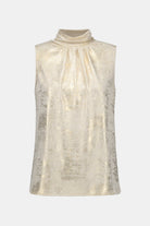 Foiled Knit Straight Sleeveless Top