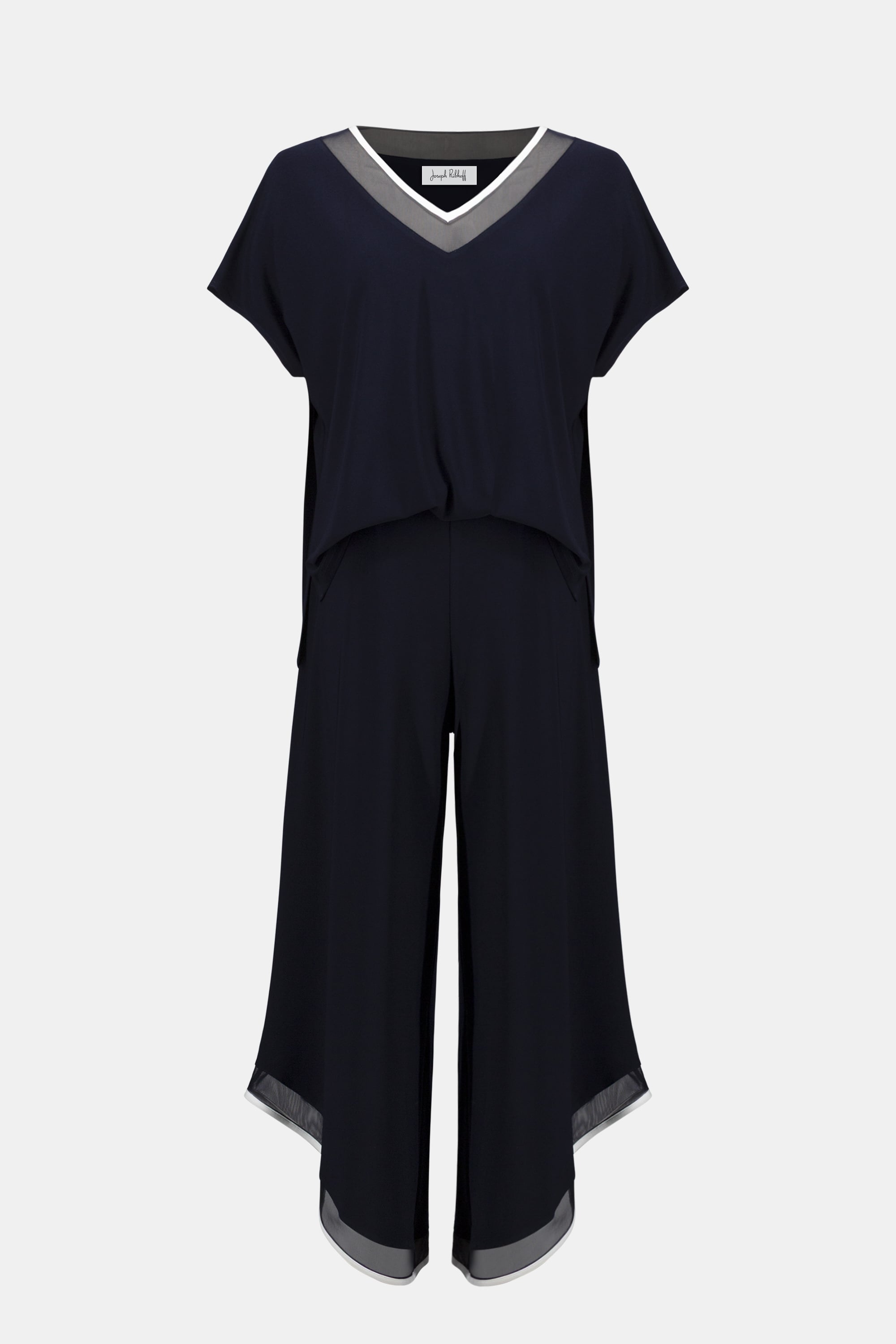 Silky Knit Color Block Wide Leg Culotte Jumpsuit