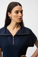 Joseph Ribkoff Seersucker Boxy Top With Memory Collar-261017
