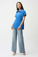 Joseph Ribkoff Seersucker Boxy Top With Memory Collar-261017