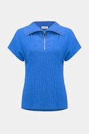 Joseph Ribkoff Seersucker Boxy Top With Memory Collar-261017