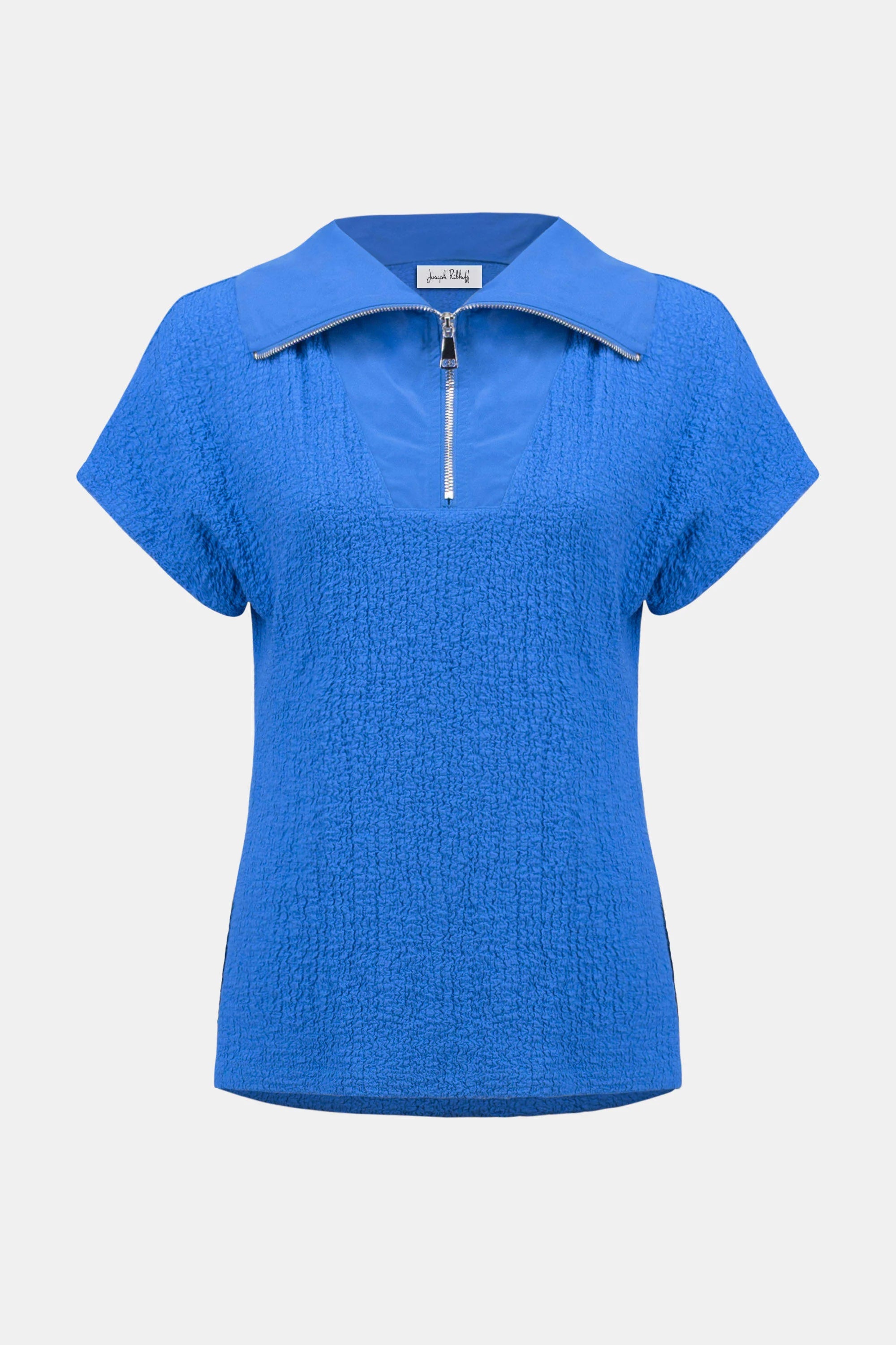 Joseph Ribkoff Seersucker Boxy Top With Memory Collar-261017