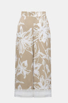 Recycled Satin Floral Print Pull-On Culotte Pants