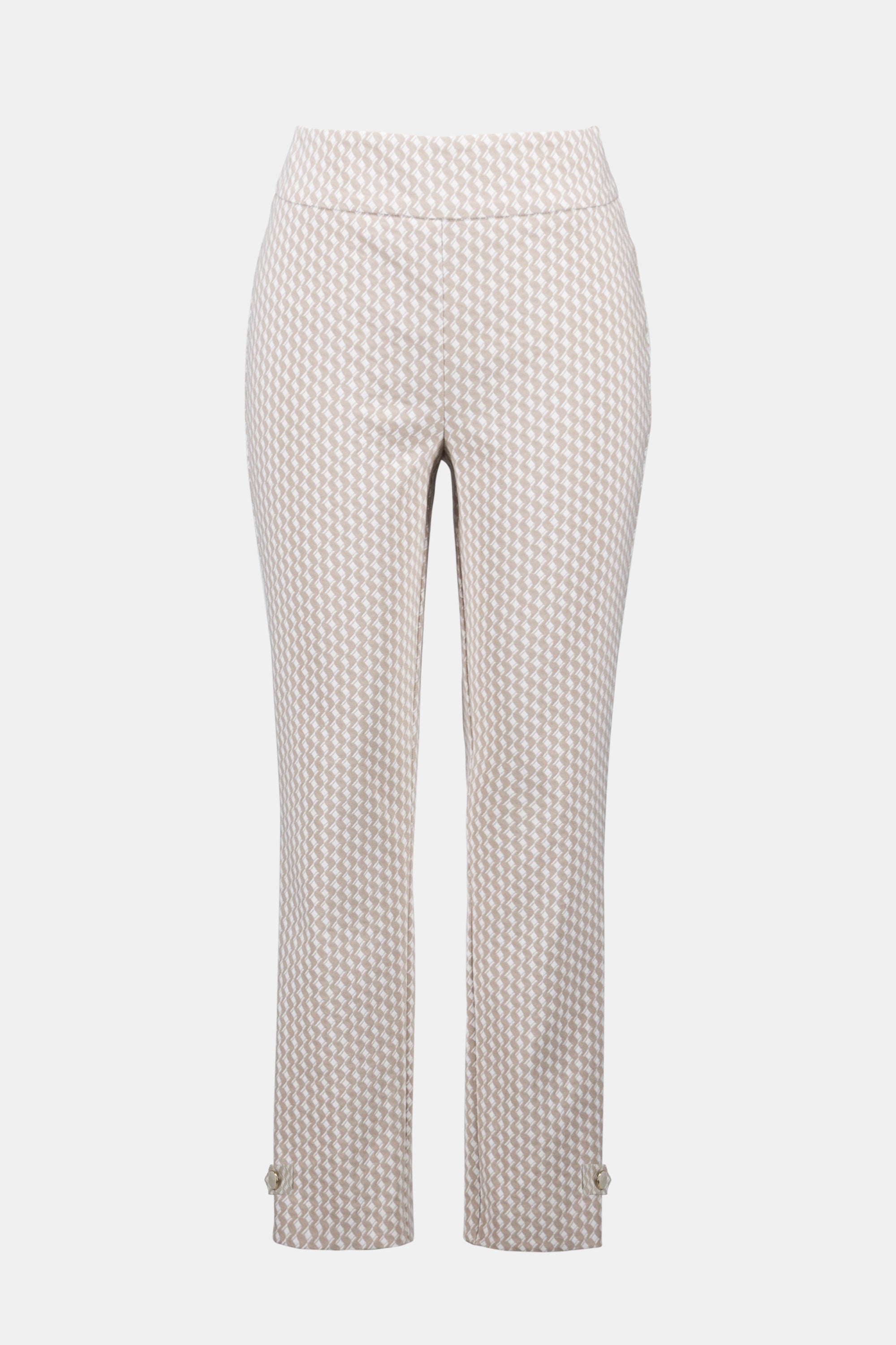 Geometric Jacquard Pull-On Slim Fit Pants