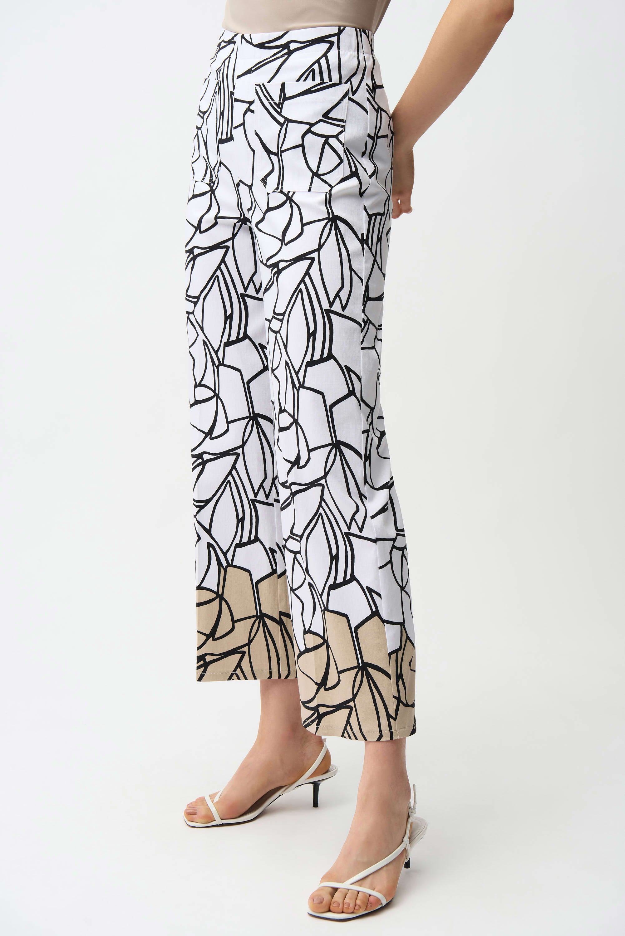 Joseph Ribkoff Millennium Abstract Print Wide Leg Pull-On Pants-261026