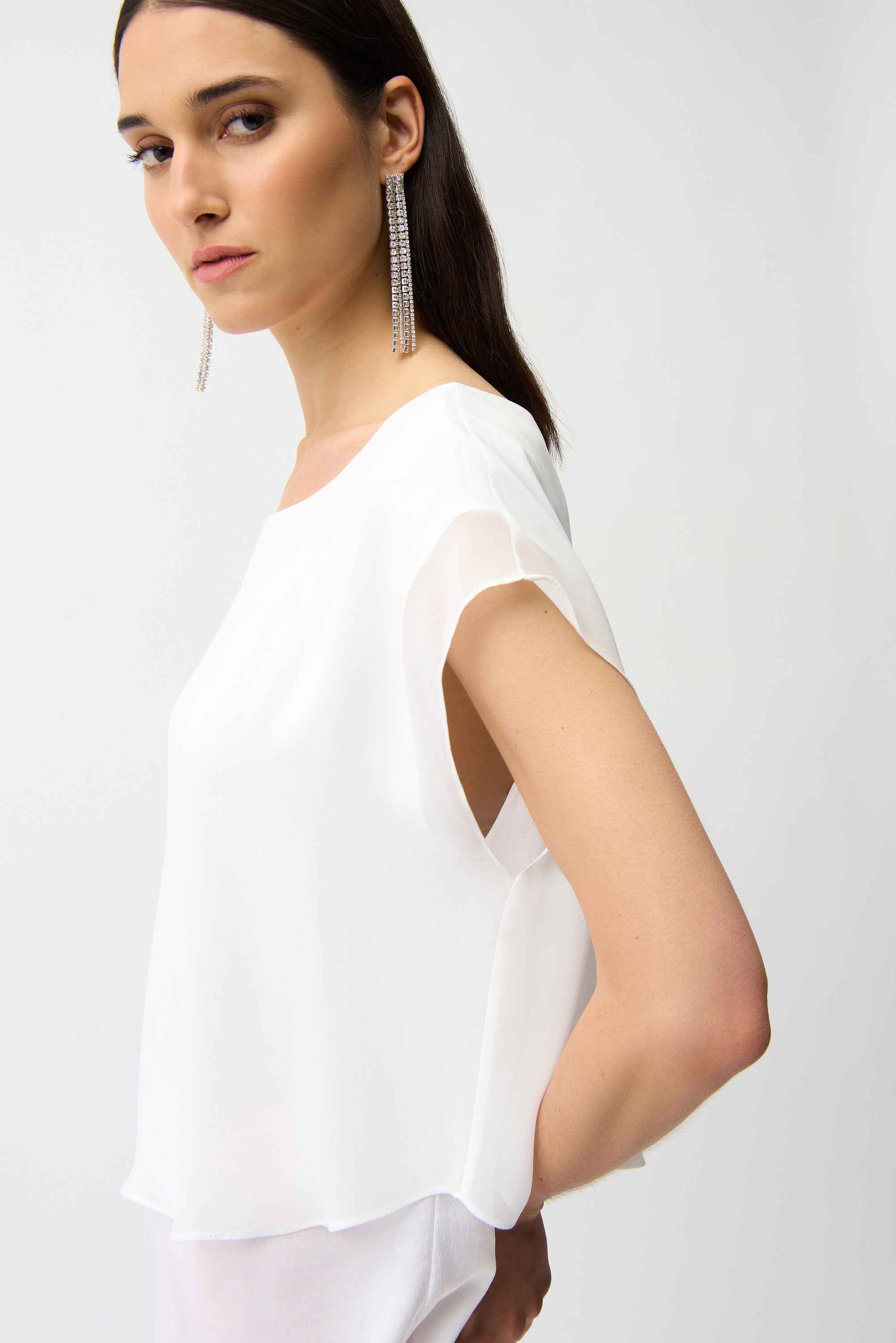 Recycled Satin & Chiffon Asymmetrical Tunic